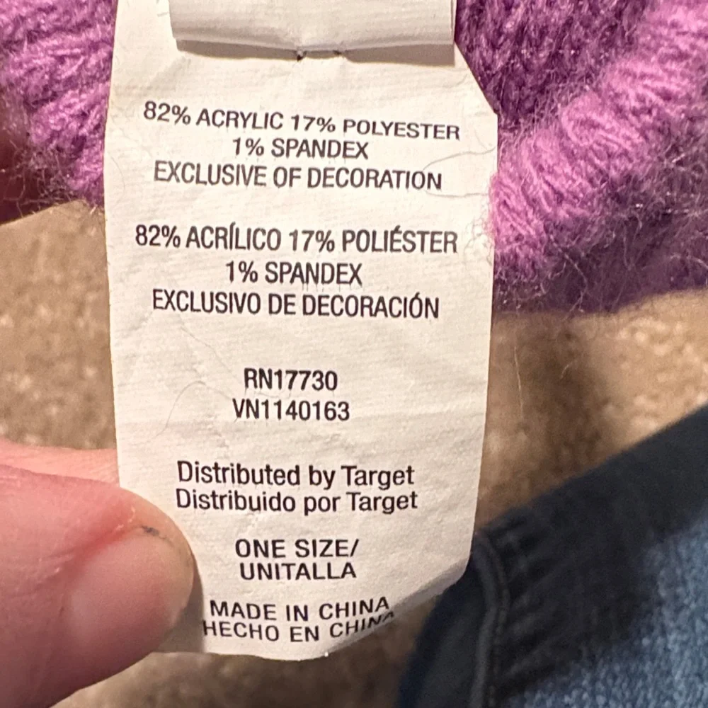 Cat & Jack (One Size) Child Dark Gray and Purple Knit Gloves